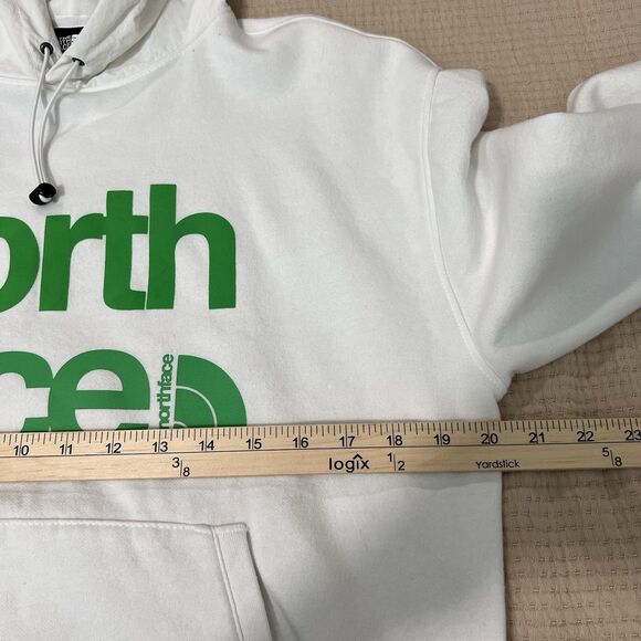 the North Face Hoodie Sweatshirt Women Sz. XS White Green Logo Cotton Pockets - Picture 12 of 14